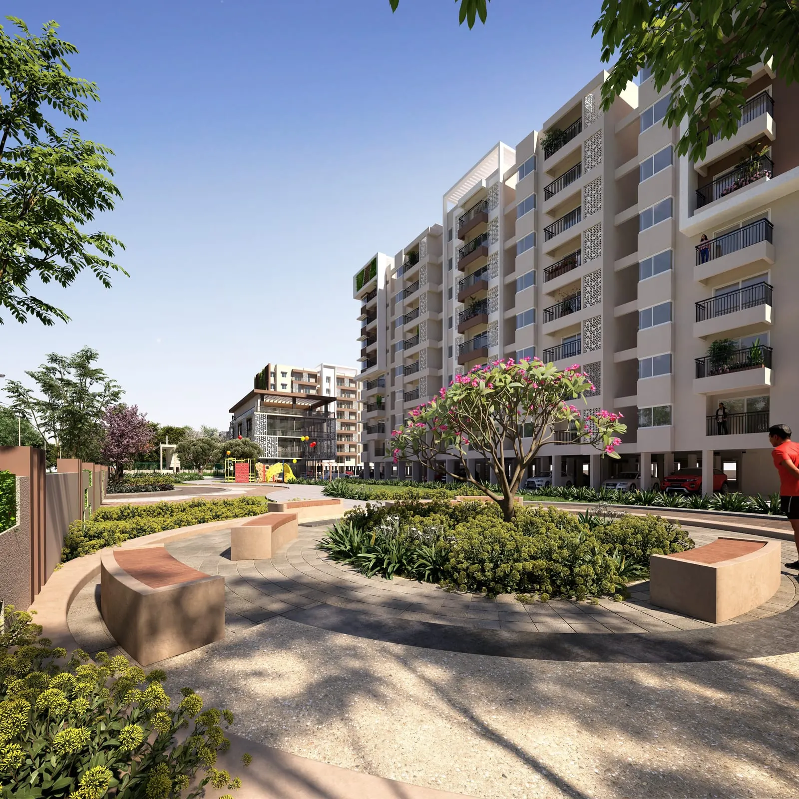 Landscaped gardens at Green Boulevard